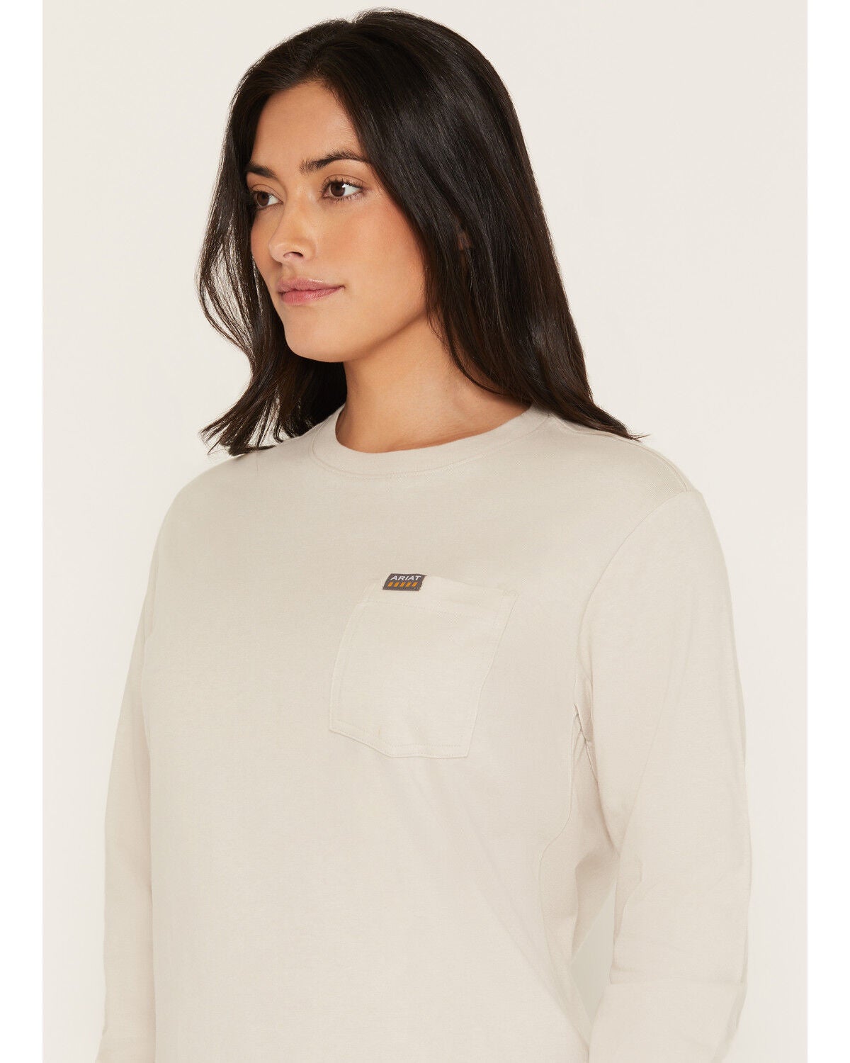 Image #3 - Ariat Women's Rebar Cotton Strong Flying Eagle Long Sleeve Work T-Shirt, Grey, hi-res