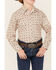 Image #3 - Rock & Roll Denim Boys Geo Print Long Sleeve Pearl Stretch Snap Western Shirt, Cream, hi-res
