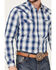 Image #3 - Cody James Men's Barrel Plaid Print Long Sleeve Snap Western Shirt, Navy, hi-res