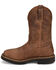 Image #3 - Justin Men's Ames 11" Pull-On Work Boots - Soft Toe, Medium Brown, hi-res