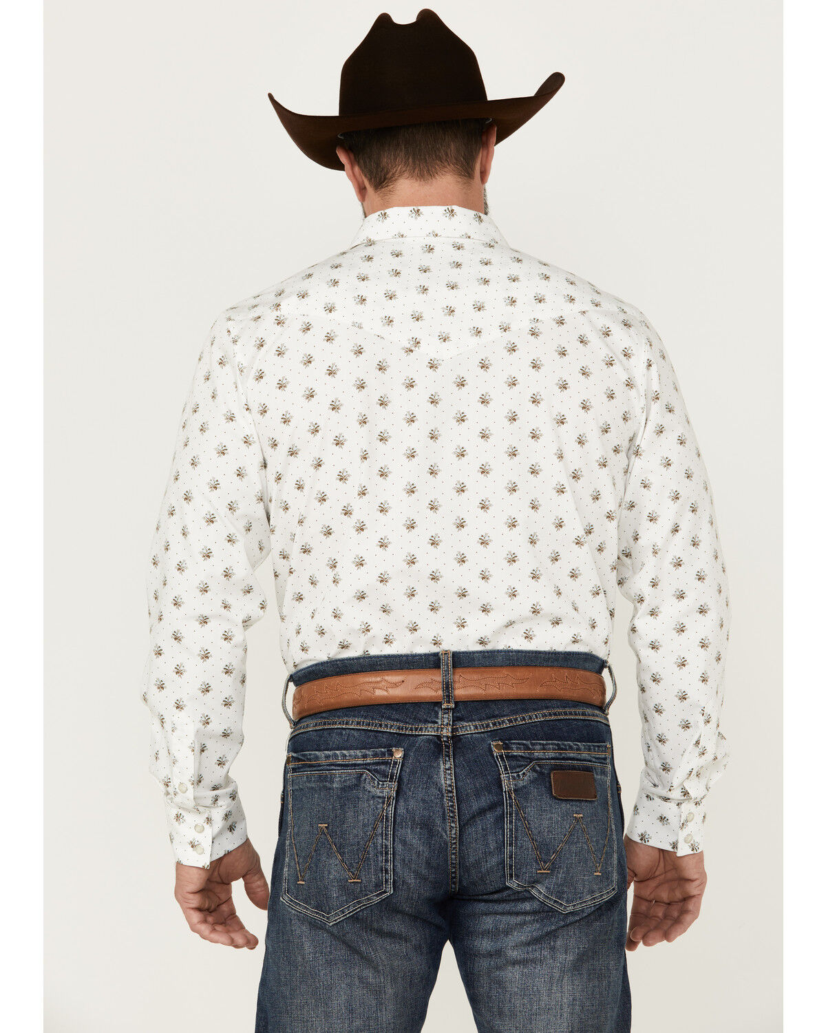 Image #4 - Gibson Trading Co Men's Conrad Floral Print Long Sleeve Pearl Snap Western Shirt, White, hi-res