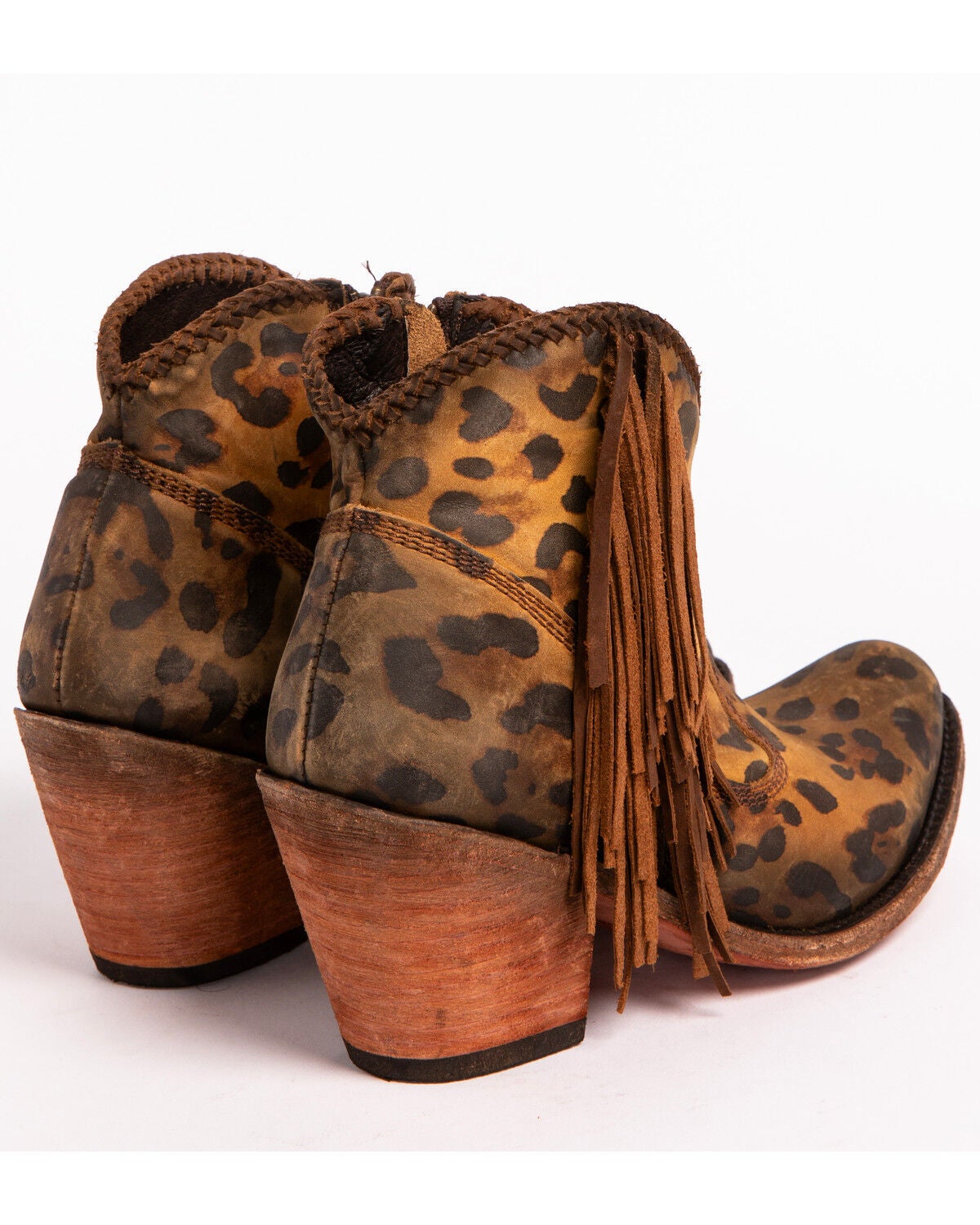 cheetah fringe booties