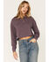 Image #2 - Cleo + Wolf Women's Boxy Boyfriend Long Sleeve Henley Shirt, Violet, hi-res