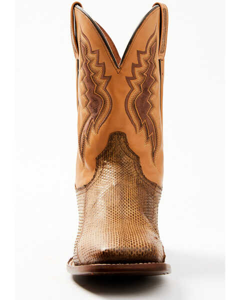 Image #4 - Dan Post Men's Exotic Water Snake Western Boot - Broad Square Toe, Black/brown, hi-res
