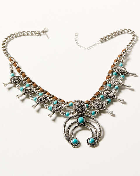 Image #1 - Shyanne Women's Desert Charm Squash Blossom Necklace, Silver, hi-res