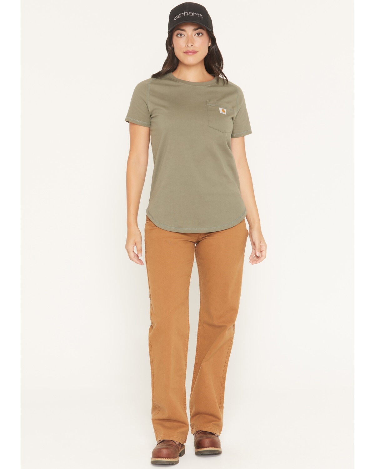 Carhartt Women's Carpenter Canvas Pants, Brown, hi-res