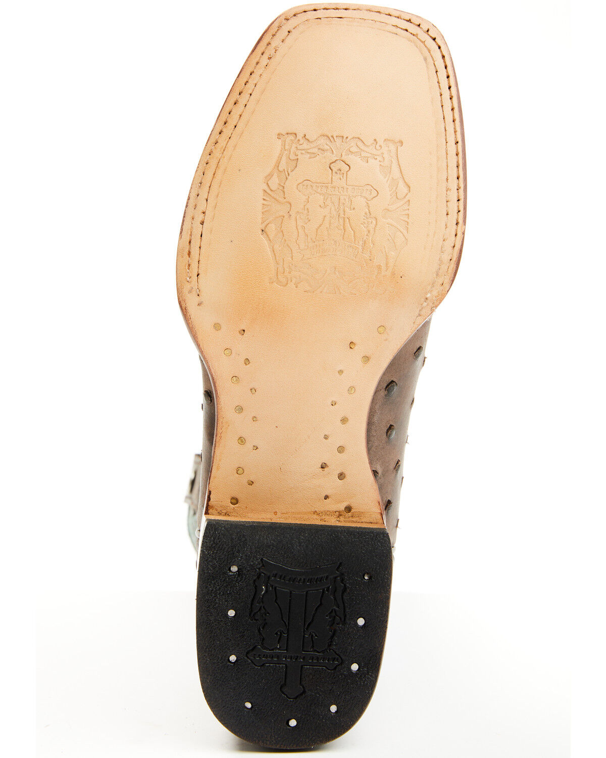 Image #7 - Tanner Mark Women's Ostrich Print Western Boots - Broad Square Toe, Brown, hi-res