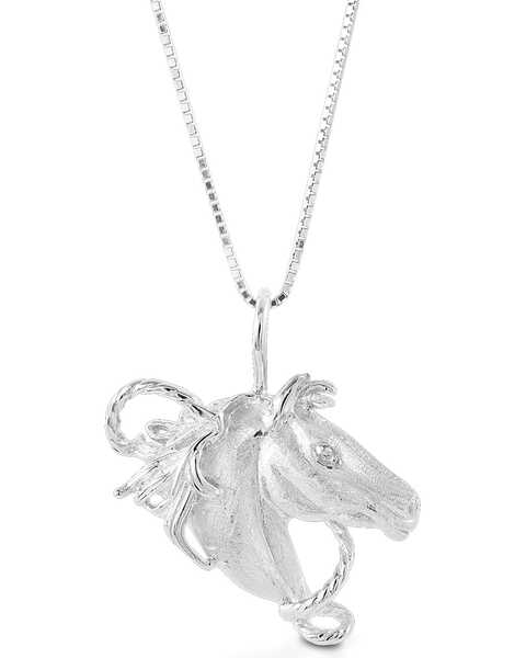 Image #1 - Kelly Herd Women's Horsehead Necklace, Silver, hi-res