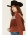 Image #2 - Shyanne Women's Embroidered Fringe Suede Jacket, Lt Brown, hi-res
