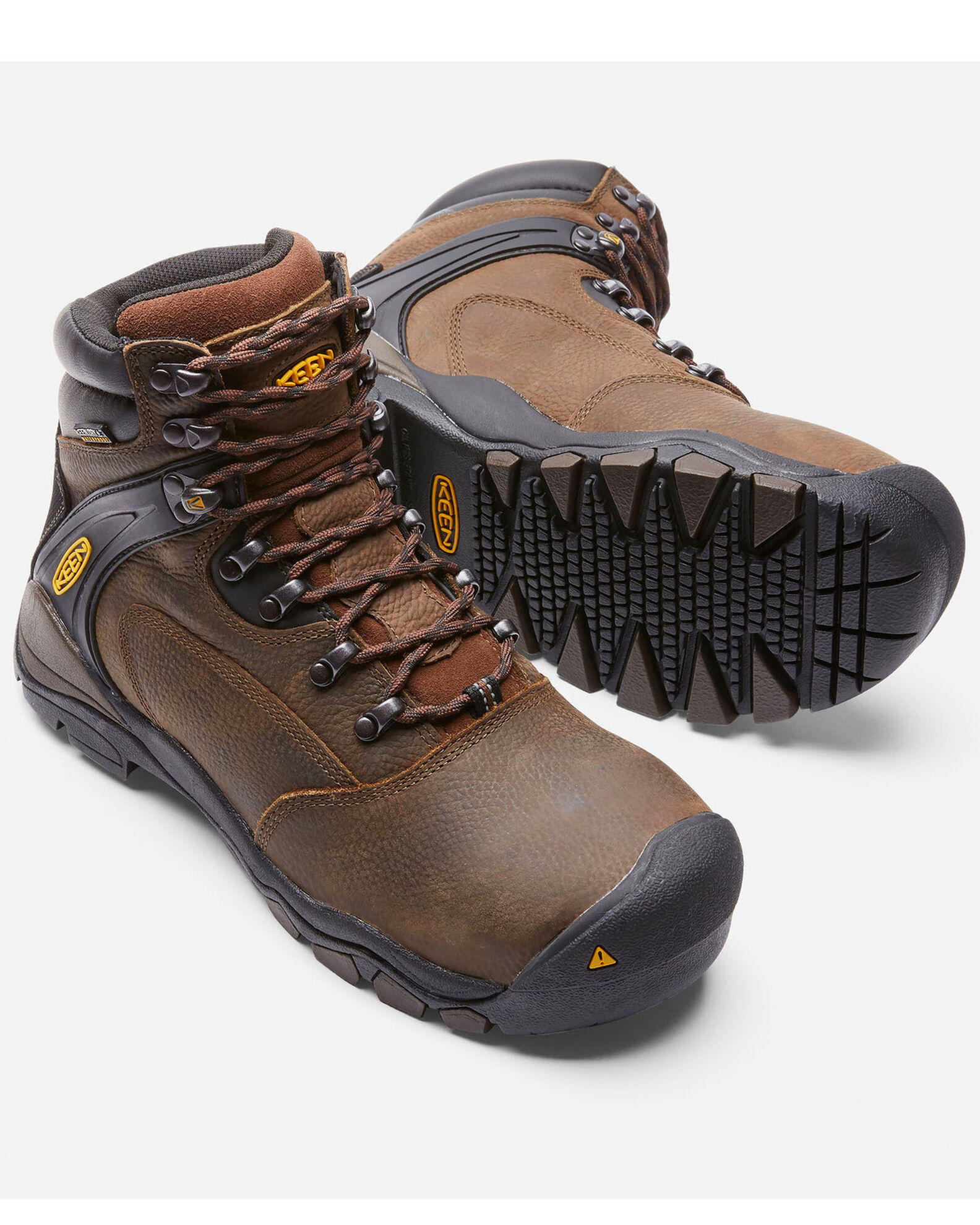Image #3 - Keen Men's Louisville Waterproof Work Boots - Steel Toe, Brown, hi-res