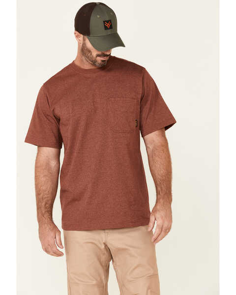 Hawx Men's Solid Red Forge Short Sleeve Work Pocket T-Shirt , Red, hi-res