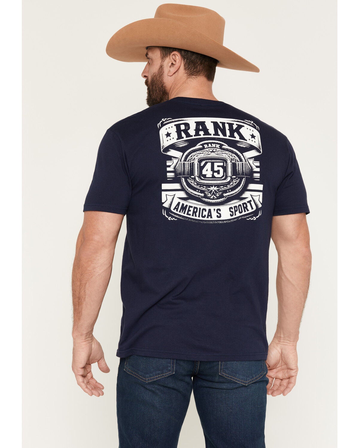 Image #4 - RANK 45&reg; Men's Belt Buckle Short Sleeve Graphic T-Shirt, Navy, hi-res