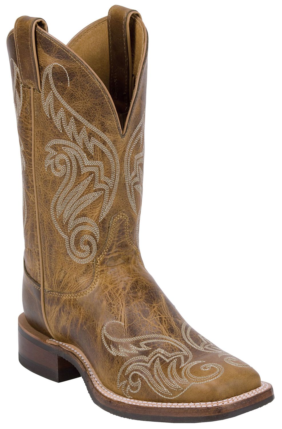 Image #1 - Justin Women's Bent Rail Llano Western Boots - Broad Square Toe, Tan, hi-res