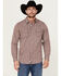 Image #1 - Moonshine Spirit Men's Album Printed Long Sleeve Pearl Snap Western Shirt, Burgundy, hi-res