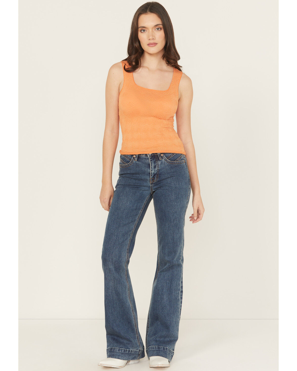 Image #1 - Rock & Roll Denim Women's Trouser Stretch Denim Jeans, Medium Wash, hi-res
