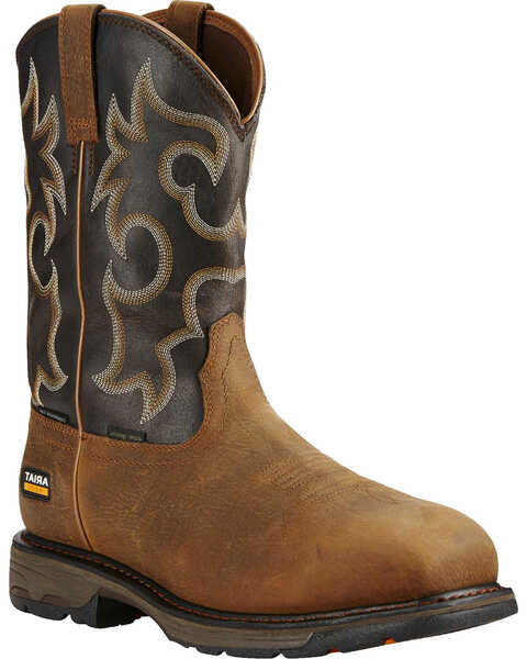 Image #1 - Ariat Men's WorkHog® H2O 400g Cowboy Work Boots - Composite Toe  , Brown, hi-res