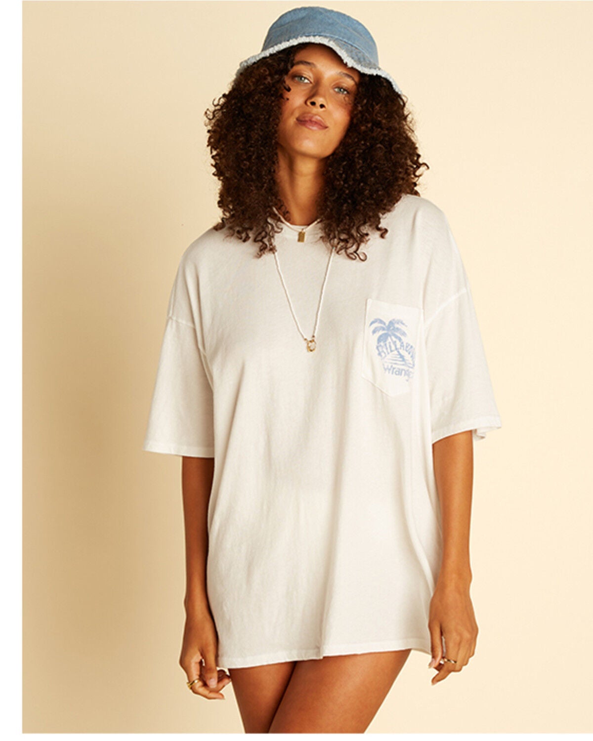 Billabong x Wrangler Women's Summer Tour Graphic Boyfriend Pocket Tee, Ivory, hi-res