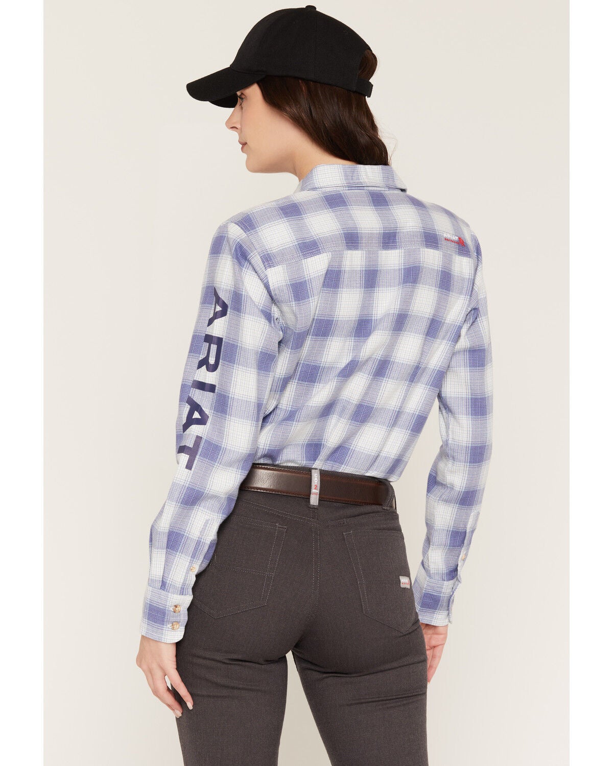Image #4 - Ariat Women's FR Paige Logo Long Sleeve Button-Down Work Shirt, Blue, hi-res