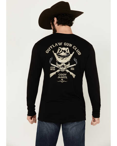 Cody James Men's Outlaw Gun Club Long Sleeve Graphic T-Shirt , Black, hi-res
