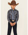 Image #1 - Ely Walker Boys' Southwestern Print Long Sleeve Snap Western Shirt, Blue, hi-res