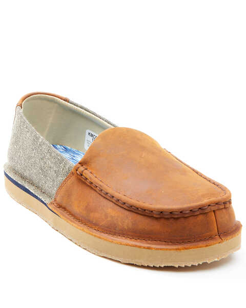 Image #1 - Wrangler Footwear Men's Slip-On Loafers - Moc Toe, Brown, hi-res