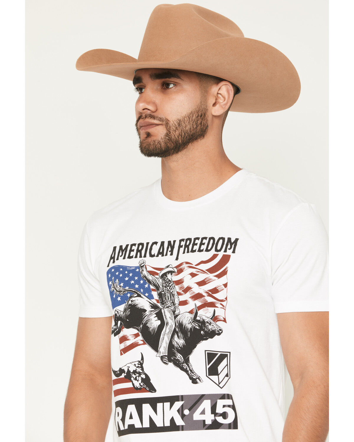 Image #2 - RANK 45® Men's American Freedom Short Sleeve Graphic T-Shirt, White, hi-res