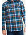Image #4 - Cody James Men's FR Woven Plaid Print Long Sleeve Button Down Work Shirt , Light Blue, hi-res