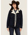 Image #1 - Wrangler Women's Dark Wash Sherpa Lined Denim Jacket, Blue, hi-res