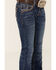 Image #2 - Shyanne Little Girls' Dark Wash Arrow Bootcut Stretch Denim Jeans, Blue, hi-res