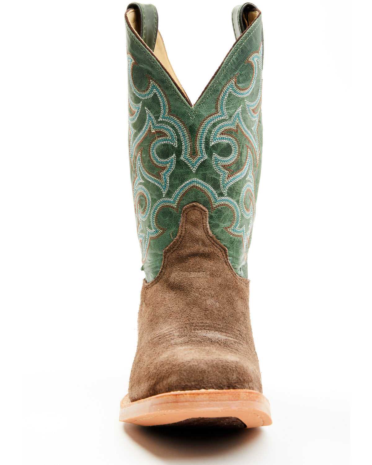 Image #4 - Justin Men's Fergus Roughout Western Boots - Square Toe, Chocolate, hi-res