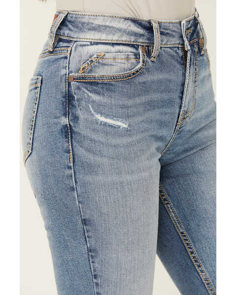 Image #2 - Shyanne Women's Catalina Light Medium Wash High Rise Stretch Flare Jeans , Light Wash, hi-res