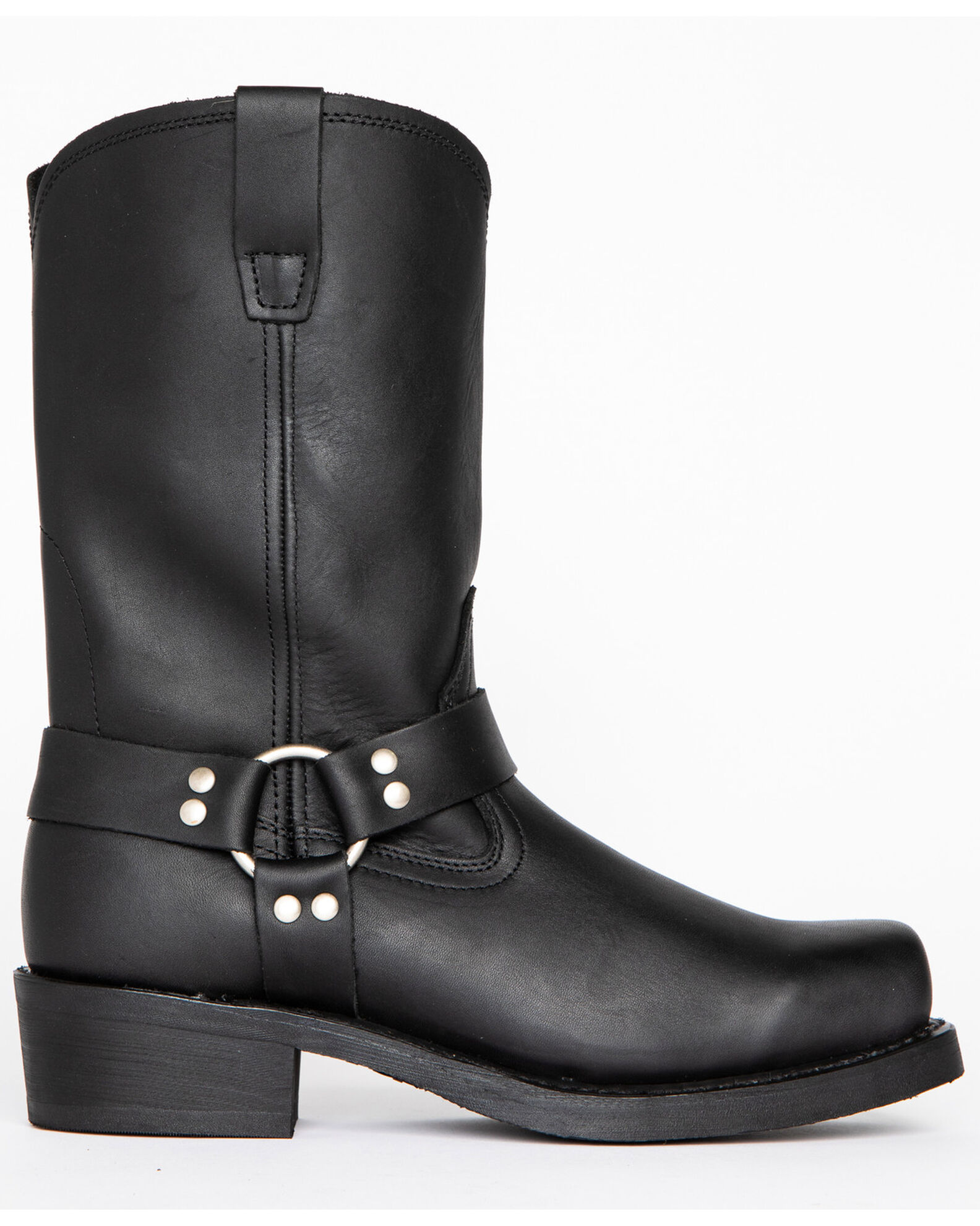 Image #2 - Brothers and Sons Men's Pull-On Motorcycle Boots - Square Toe, Black, hi-res