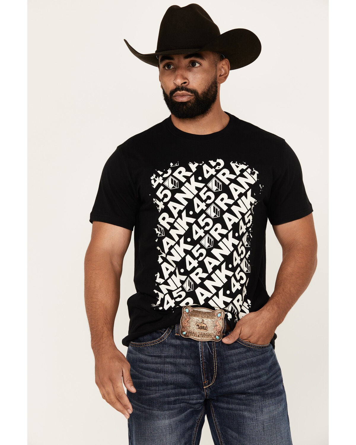RANK 45&reg; Men's Exploded Logo Short Sleeve Graphic T-Shirt, Black, hi-res