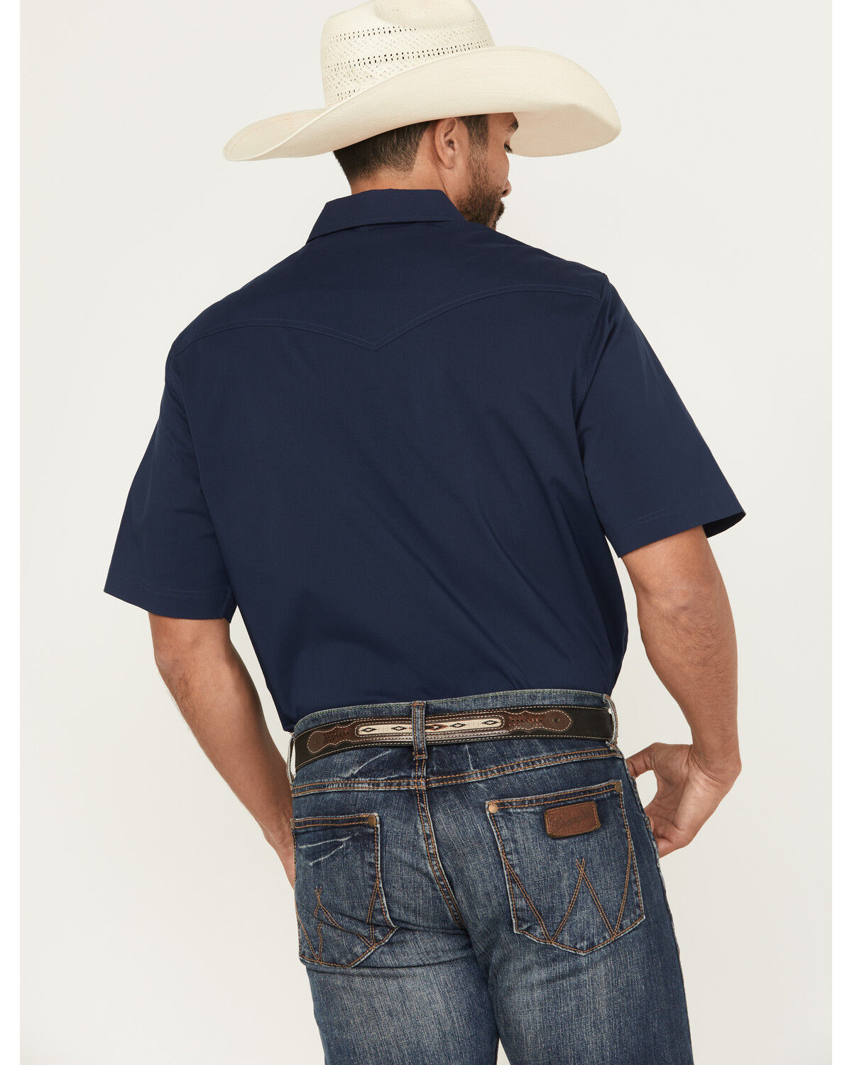 Image #4 - Kimes Ranch Men's Solid Short Sleeve Button-Down Performance Shirt, Navy, hi-res