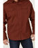 Image #4 - Brothers and Sons Men's Weathered Twill Solid Long Sleeve Button-Down Western Shirt  , Red, hi-res