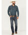 Image #1 - Rock & Roll Denim Men's Pistol Dark Wash Stackable Bootcut Rigid Denim Jeans, Dark Wash, hi-res