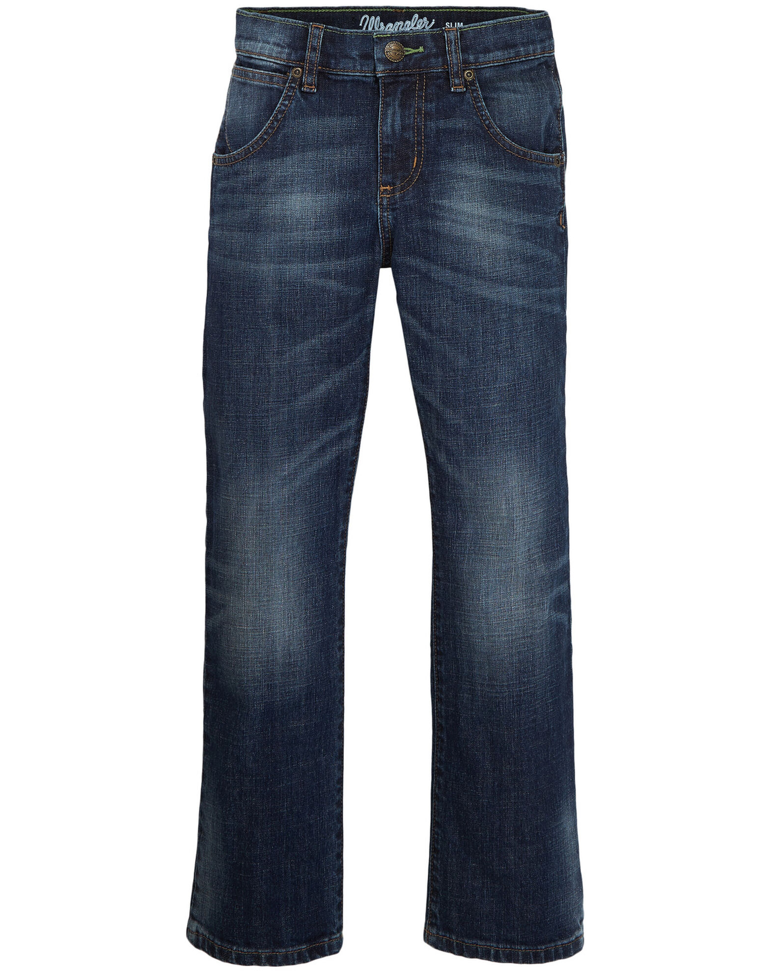 Image #3 - Wrangler Retro Boys' 8-18 Low Slim Straight Jeans, Indigo, hi-res