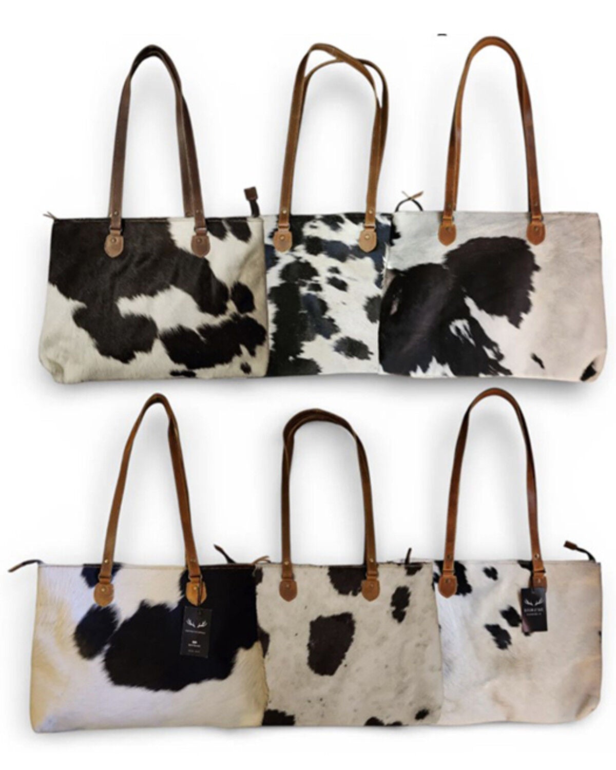 Image #2 - Ranch Junkie Women's Highlands Genuine Cowhide Large Tote, Black/white, hi-res