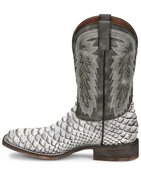 Image #3 - Nocona Men's Mescalero Rugged Snake Print Western Boots - Broad Square Toe, White, hi-res