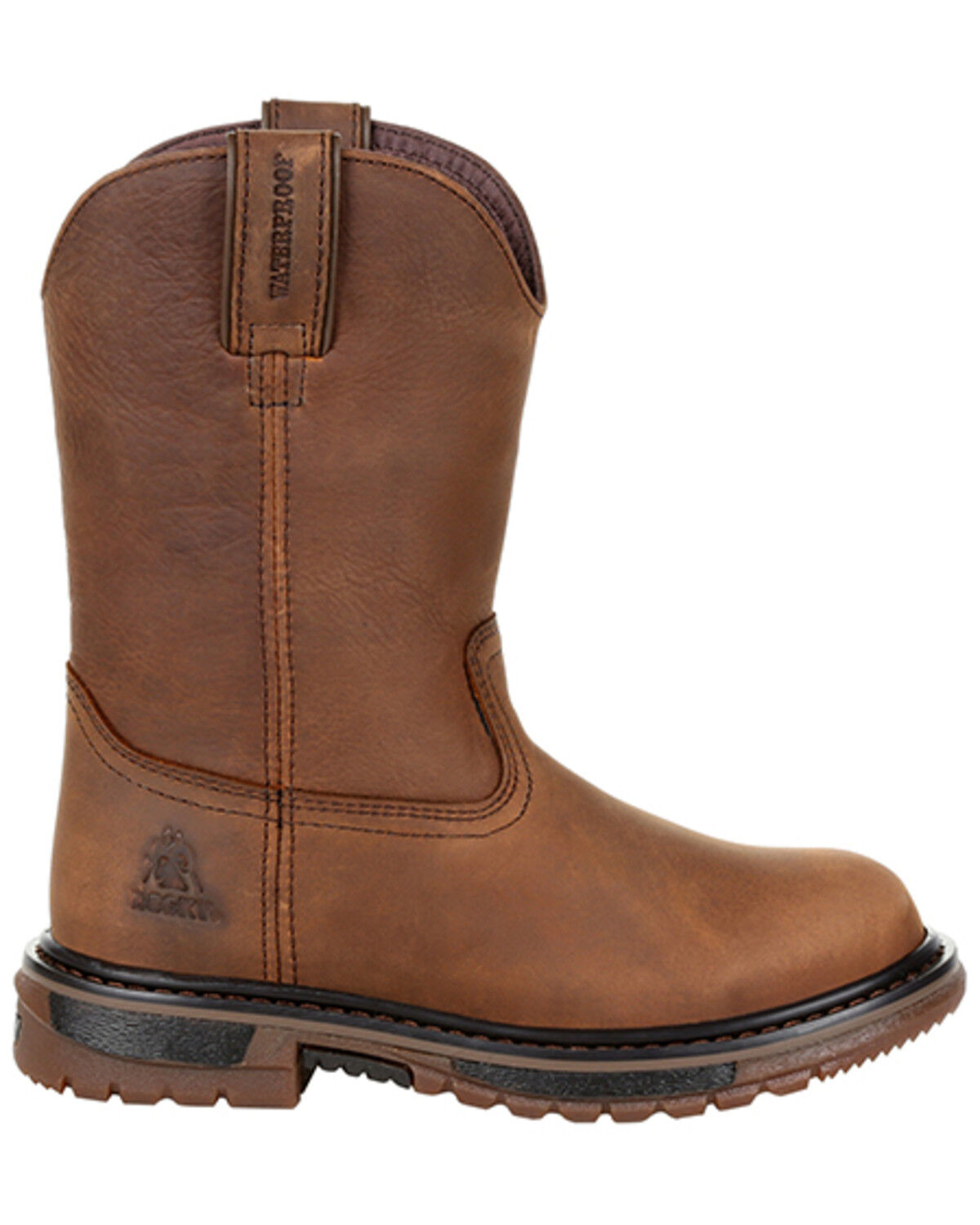 Image #2 - Rocky Little Boys' Original Ride FLX Waterproof Western Boots - Round Toe, Brown, hi-res