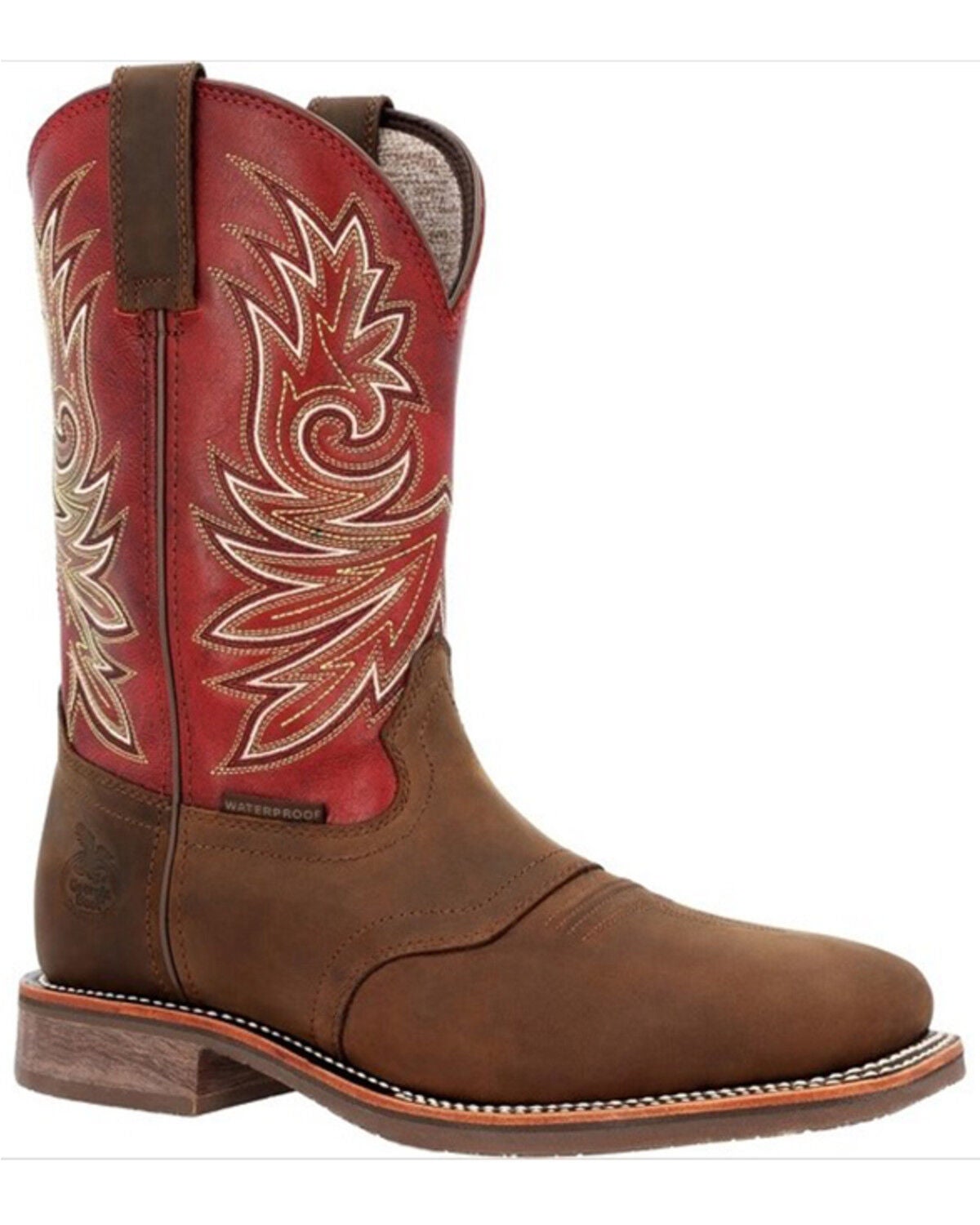 Georgia Boot Men's Carbo-Tec Waterproof Performance Western Boots - Square Toe, Brown, hi-res