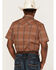 Image #4 - Cody James Men's Easl End Large Plaid Short Sleeve Snap Western Shirt, Brown, hi-res