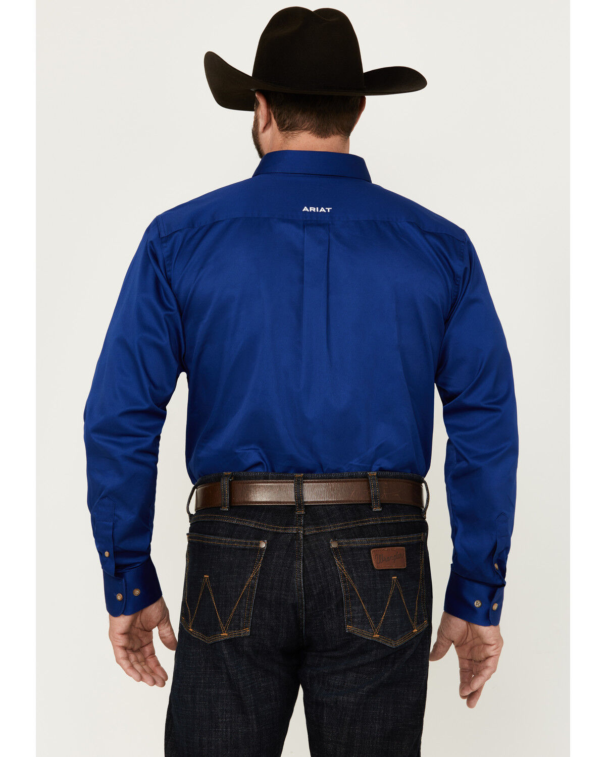 Image #4 - Ariat Men's Team Logo Twill Fitted Long Sleeve Button-Down Western Shirt, Royal Blue, hi-res