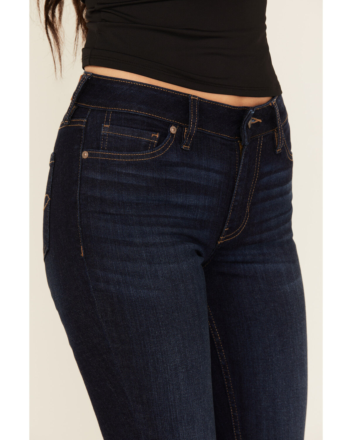 Image #2 - Shyanne Women's Aria Mid Rise Bootcut Stretch Denim Jeans, Medium Wash, hi-res