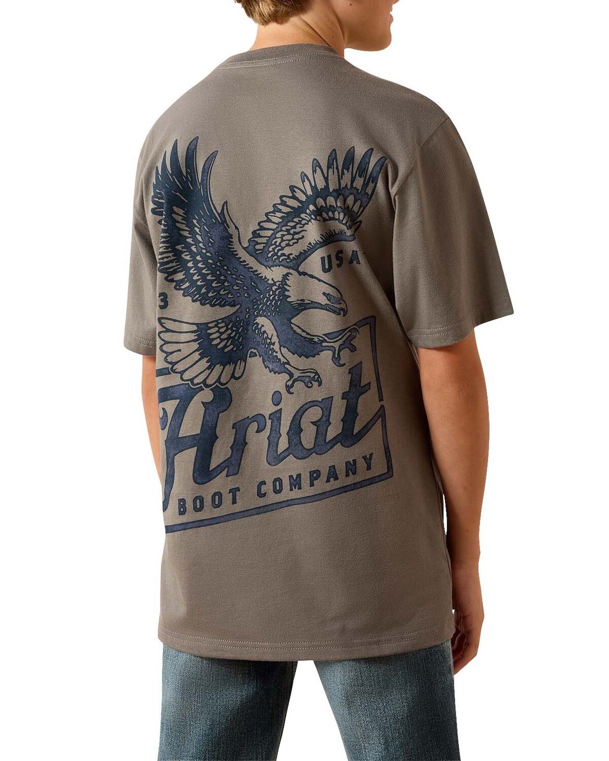 Ariat Boys' Patriot Short Sleeve Graphic T-Shirt, Brown, hi-res