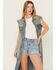 Image #2 - Veveret Women's Long Distressed Denim Vest, Medium Wash, hi-res