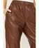 Image #2 - Ariat Women's Small Town Faux Leather Joggers, Brown, hi-res