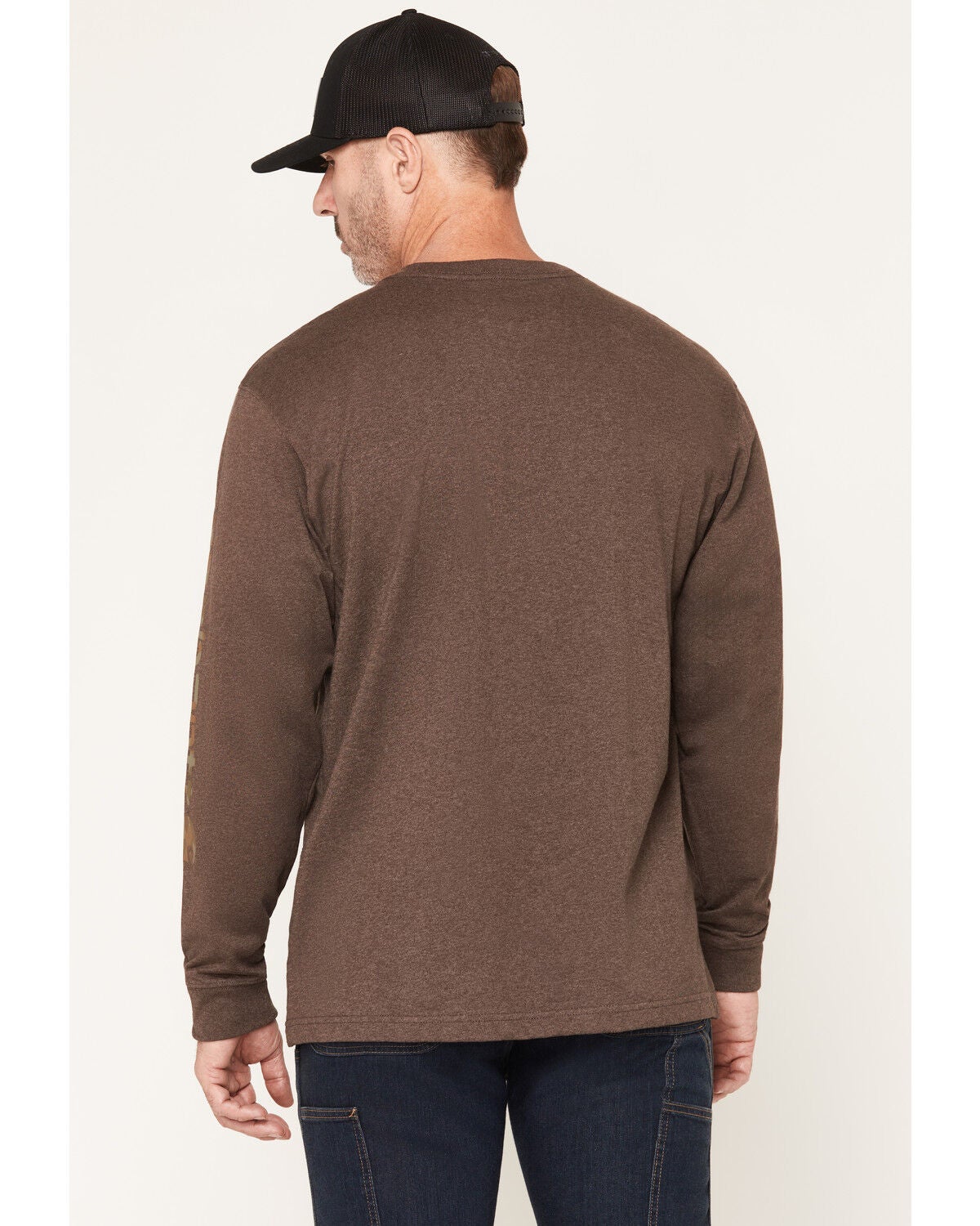 Image #4 - Carhartt Men's Camo Logo Long Sleeve Graphic Work T-Shirt, Brown, hi-res