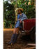 Image #1 - Rock & Roll Denim Medium Wash Patch Denim Skirt, Blue, hi-res