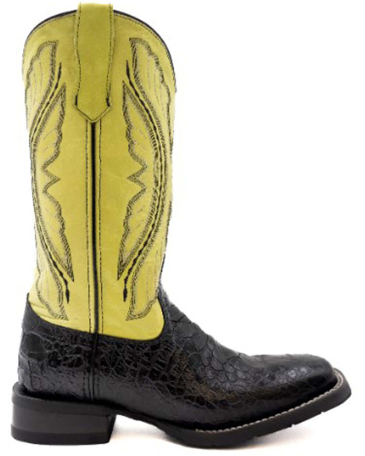Image #2 - Ferrini Women's Kai Western Boots - Broad Square Toe, Black, hi-res